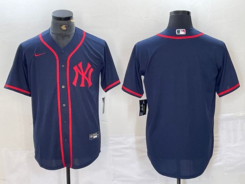 Men New York Yankees Blank Blue Third generation joint name Nike 2024 MLB Jersey style 11
